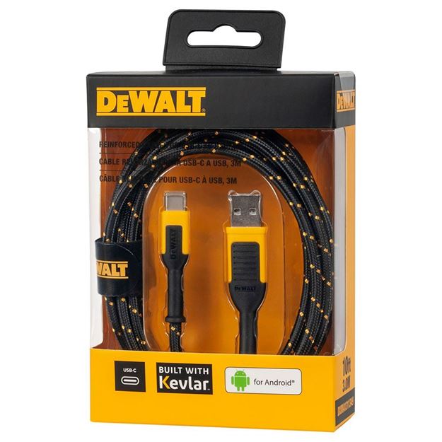 DeWALT - Reinforced Cable for USB-C to USB, 10 ft.