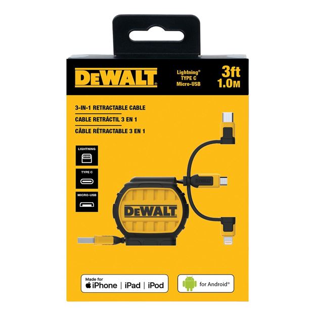 Dewalt 3-in-1 Retractable Cable